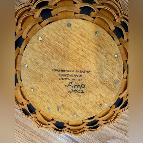 Longaberger 2002 Golf Club Basket with Blue Plaid Liner Plastic Protector - Picture 4 of 6